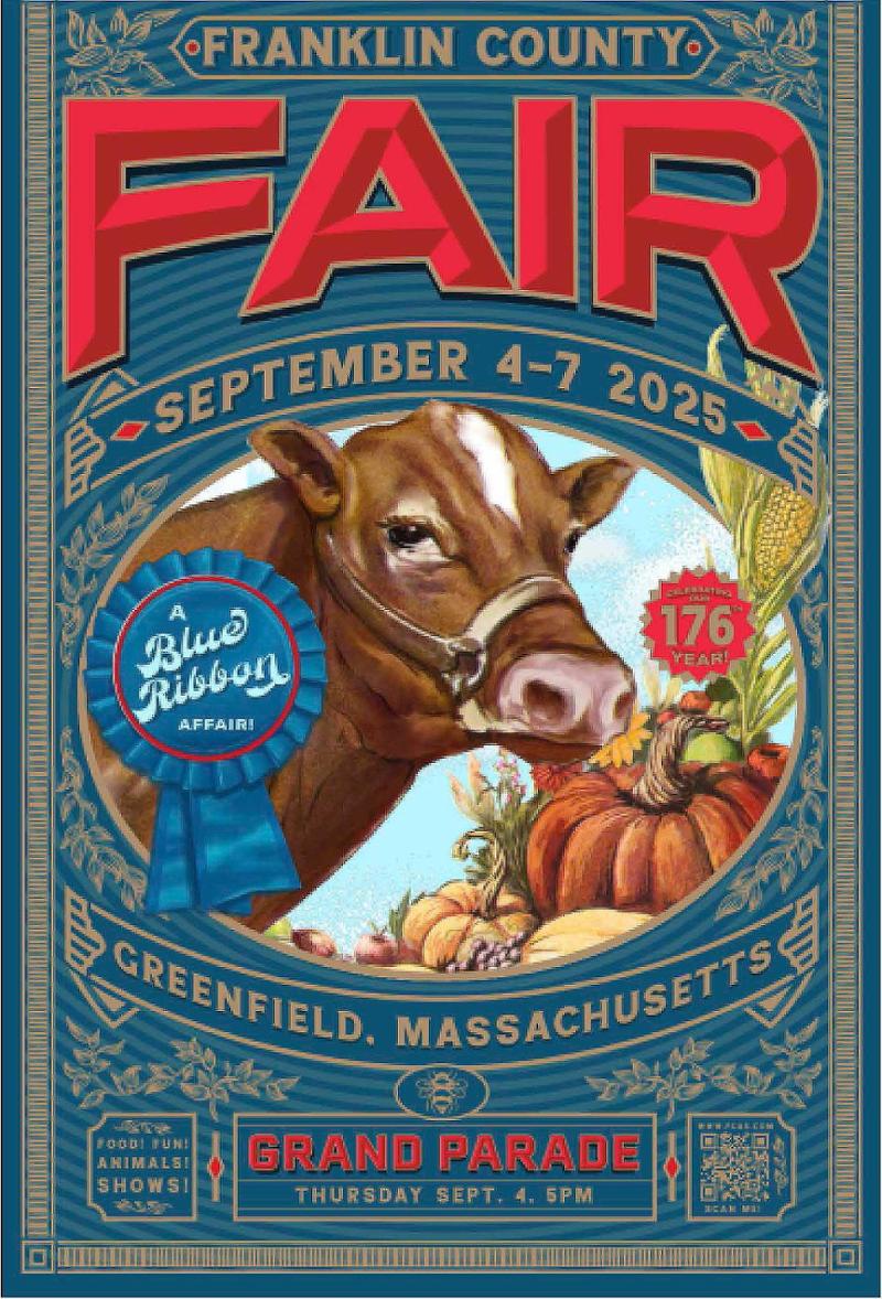 Fair poster showing cow and vegetables